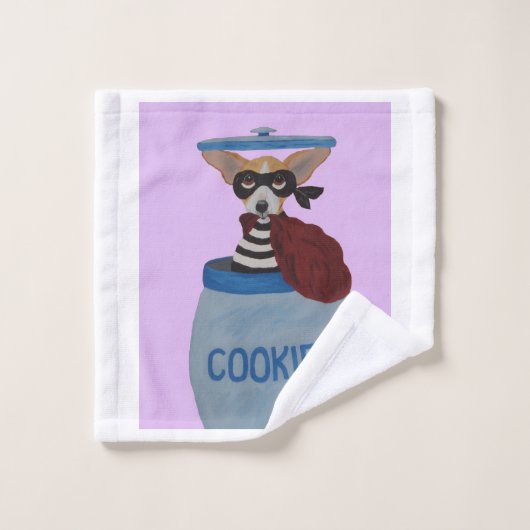 Chihuahua Cookie Thief ウォッシュタオル (ウォッシュタオル)
