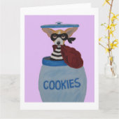 Chihuahua Cookie Thief カード (黄色い花)