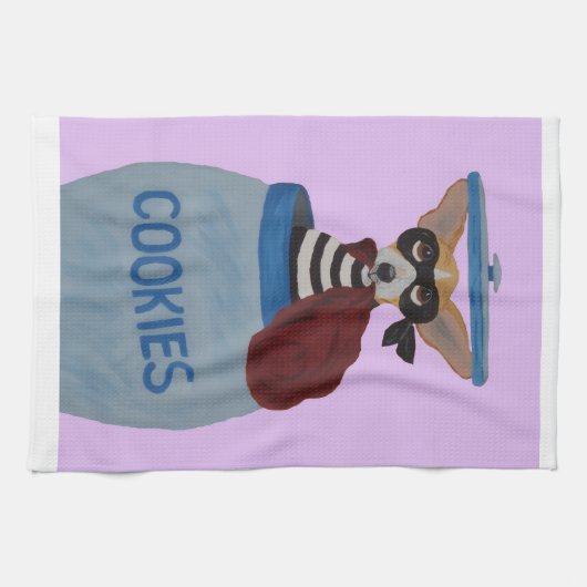 Chihuahua Cookie Thief キッチンタオル (横)