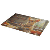 Chihuahua Cooking in Kitchen カッティングボード (角)