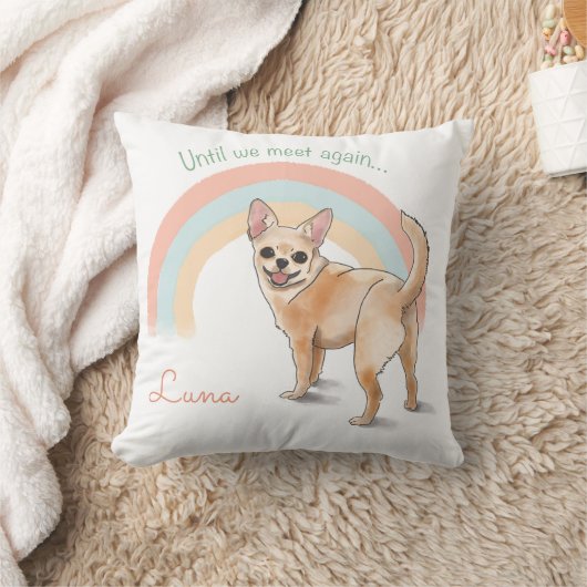 Chihuahua Custom Pillow – Rainbow Bridge Memorial クッション (ブランケット)
