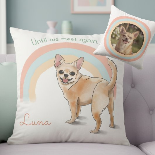 Chihuahua Custom Pillow – Rainbow Bridge Memorial  クッション