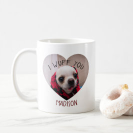 Chihuahua cute wuff you love Valentineハート写真 コーヒーマグカップ