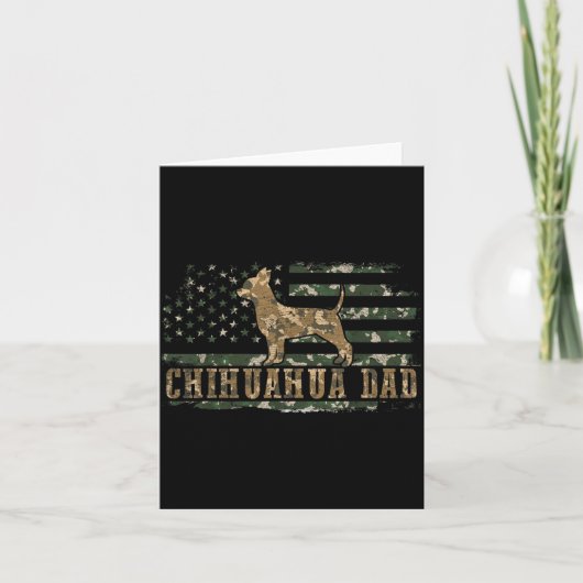 Chihuahua Dad Camo American Flag Camouflage USA カード (正面)