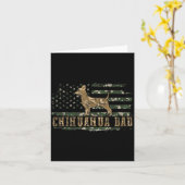 Chihuahua Dad Camo American Flag Camouflage USA カード (黄色い花)