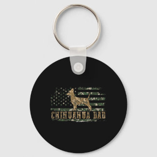 Chihuahua Dad Camo American Flag Camouflage USA キーホルダー