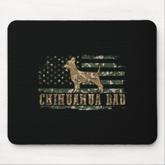 Chihuahua Dad Camo American Flag Camouflage USA マウスパッド