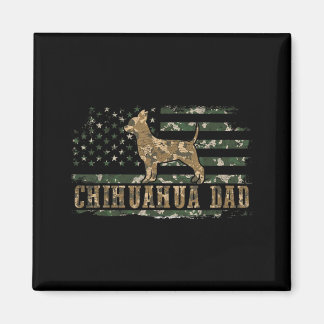 Chihuahua Dad Camo American Flag Camouflage USA マグネット