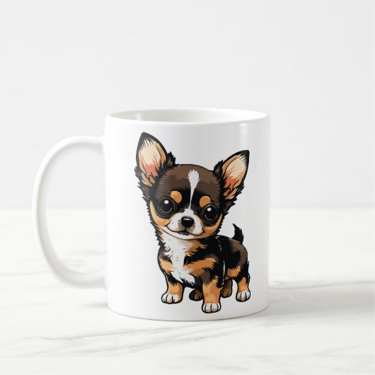 Chihuahua Dog  コーヒーマグカップ (左)