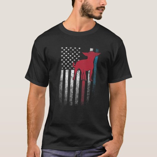 Chihuahua Dog 4Th Of July Gift American Flag USA - Tシャツ (正面)