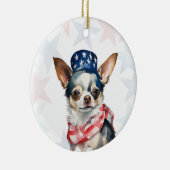 Chihuahua Dog, 4th of july Personalized セラミックオーナメント (右)