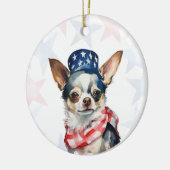 Chihuahua Dog, 4th of july Personalized セラミックオーナメント (左)
