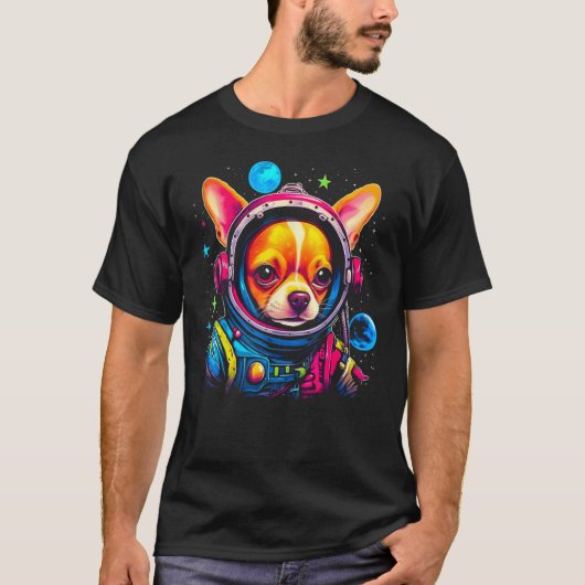 Chihuahua Dog as Astronaut Tシャツ (正面)