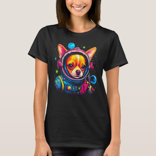 Chihuahua Dog as Astronaut Tシャツ (正面)