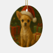 Chihuahua Dog Christmas Ornament セラミックオーナメント (右)