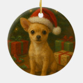 Chihuahua Dog Christmas Ornament セラミックオーナメント (裏面)