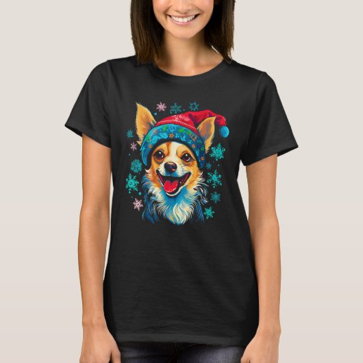 Chihuahua Dog Christmas Tシャツ (正面)