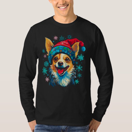 Chihuahua Dog Christmas Tシャツ (正面)