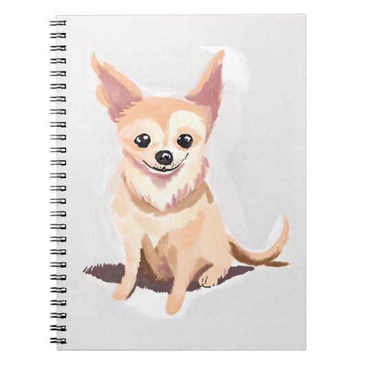 Chihuahua Dog | Cute Dog Pet Puppy Watercolor ノートブック (正面)