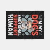 Chihuahua Dog Emotional Suprt Human  フリースブランケット (正面(横))