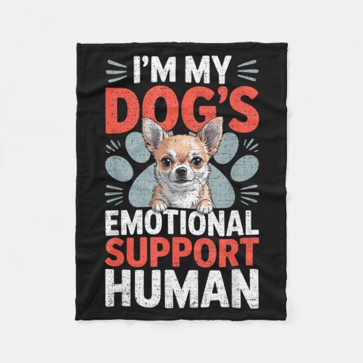 Chihuahua Dog Emotional Suprt Human  フリースブランケット (正面)