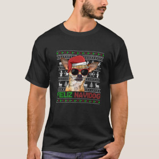 Chihuahua Dog Feliz Navidog Funny Christmas Tシャツ