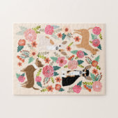 Chihuahua Dog Florals ジグソーパズル (横)