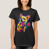 Chihuahua Dog Guitar Tシャツ (正面)