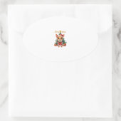 Chihuahua Dog Merry Christmas 楕円形シール (バッグ)