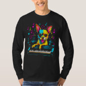 Chihuahua Dog Piano Tシャツ (正面)