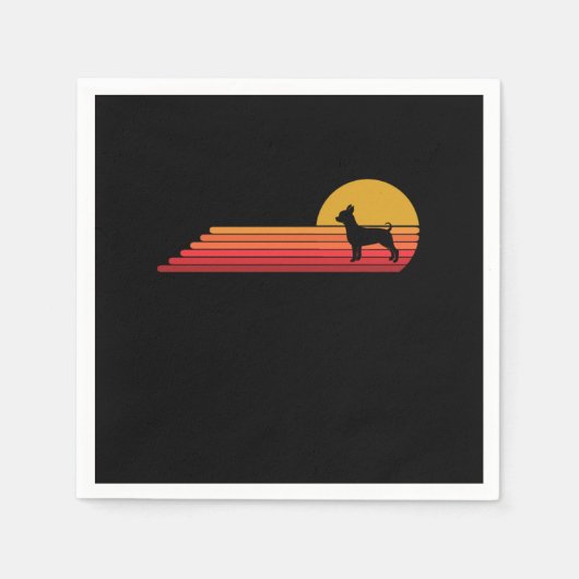 Chihuahua Dog Retro Vintage Style スタンダードカクテルナプキン (正面)