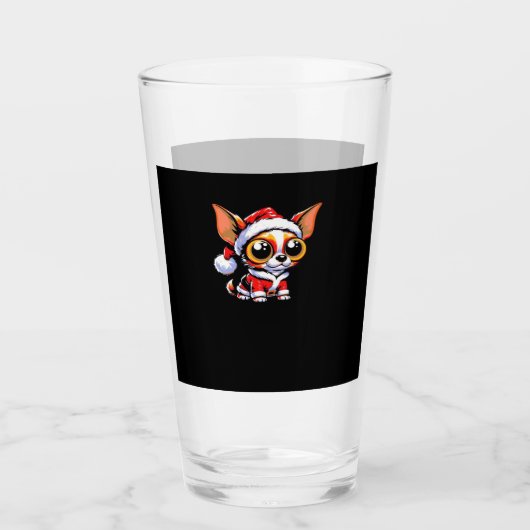 Chihuahua Dog Santa Classic T-Shirt タンブラーグラス (正面)