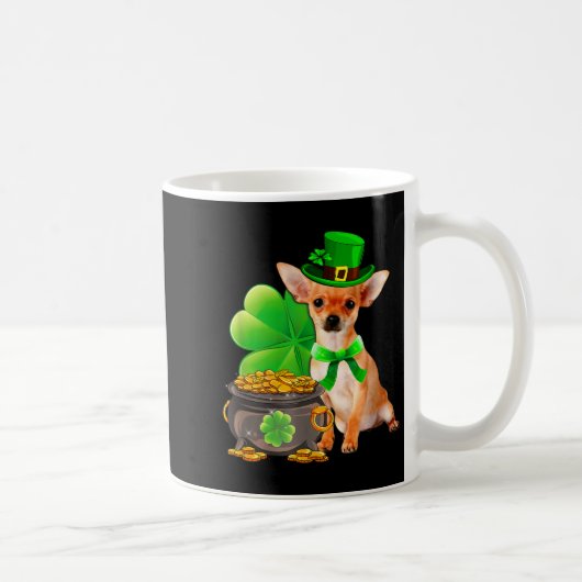 Chihuahua Dog Shamrock St Patricks Day Dog Irish G コーヒーマグカップ (右)