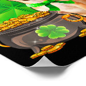 Chihuahua Dog Shamrock St Patricks Day Dog Irish G ポスター (角)