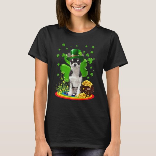 Chihuahua Dog Shamrock St Patricks Day Dog Irish G Tシャツ (正面)
