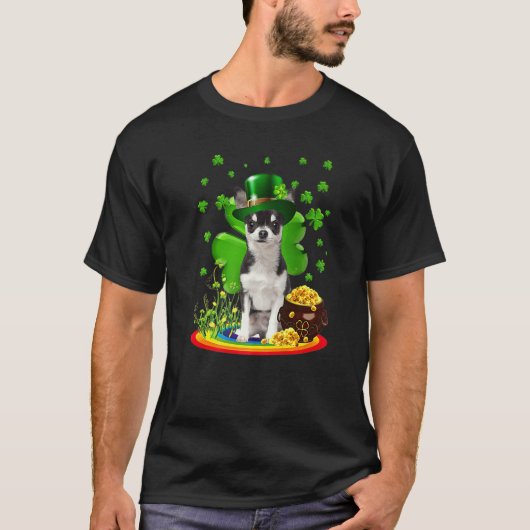Chihuahua Dog Shamrock St Patricks Day Dog Irish G Tシャツ (正面)