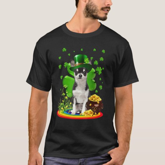 Chihuahua Dog Shamrock St Patricks Day Dog Irish G Tシャツ (正面)