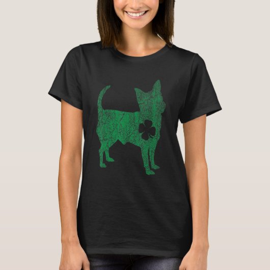 Chihuahua Dog Shamrock St Patrick's Day Saint Padd Tシャツ (正面)