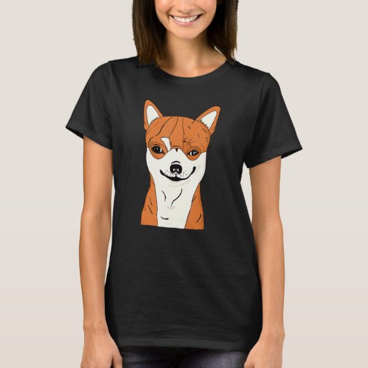 Chihuahua Dog Shirt Funny Chihuahua Smiling Face Tシャツ (正面)