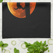 Chihuahua Dog Silhouette Moon chiwawa lover Classi キッチンタオル (折り畳み)