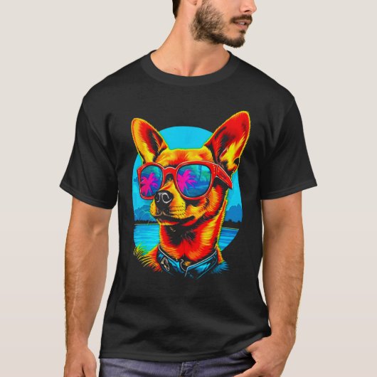 Chihuahua Dog Sunglasses Tシャツ (正面)