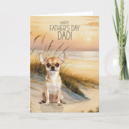 Chihuahua Dog Sunset Beach Father's Day シーズンカード