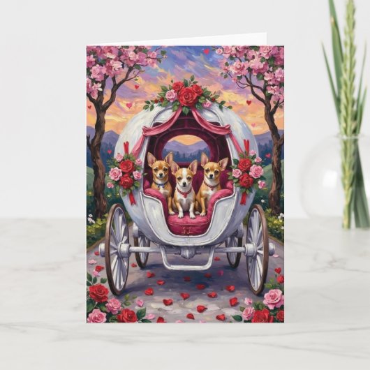 Chihuahua Dog Valentine's Day カード (正面)