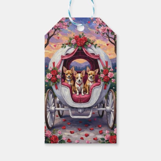 Chihuahua Dog Valentine's Day ギフトタグ (正面)