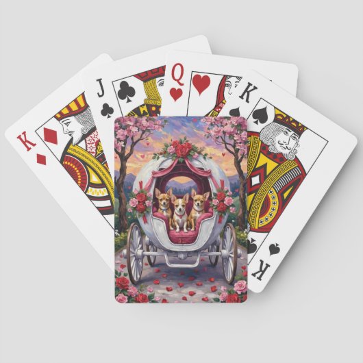 Chihuahua Dog Valentine's Day トランプ (裏面)