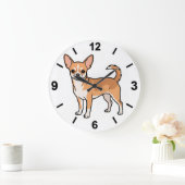 Chihuahua Dog Wall Clock Cute Pet Home Decor ラージ壁時計 (ホーム)