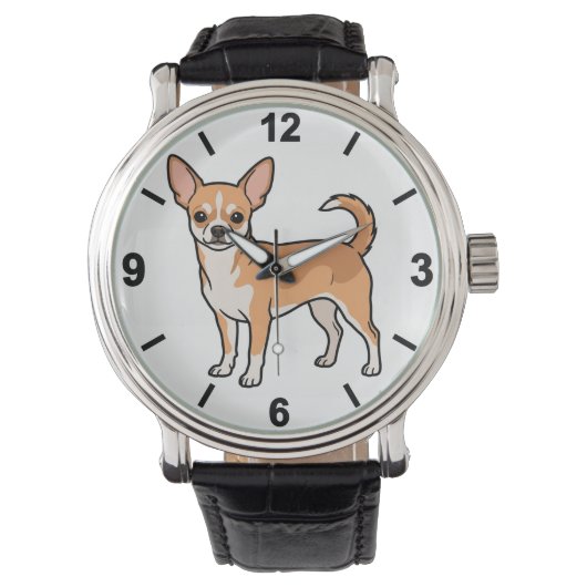 Chihuahua Dog Wrist Watch Cute Pet Style 腕時計 (正面)