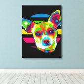 Chihuahua Head_Dog Lover キャンバスプリント (インサイチュ (ウッドフロア))