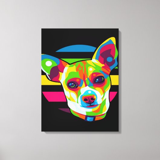 Chihuahua Head_Dog Lover キャンバスプリント (正面)