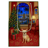 Chihuahua Holiday  ミディアムペーパーバッグ (裏面)